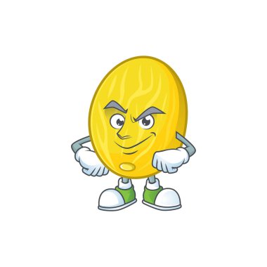 Beyaz arka planda sırıtan kavun çizgi film karakteri