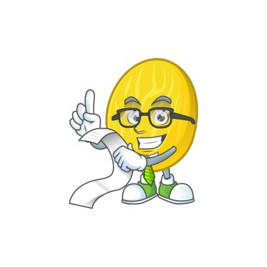 Maskot ile menü meyve kavun çizgi film karakteri ile