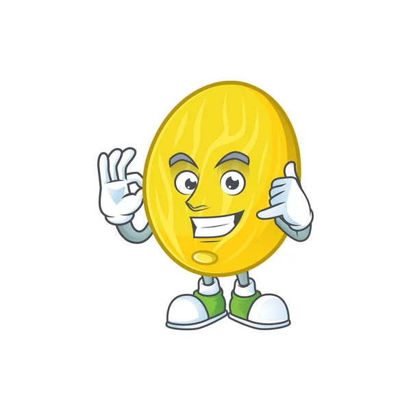 Panggil aku karakter kartun melon untuk maskot kesehatan - Stok Vektor