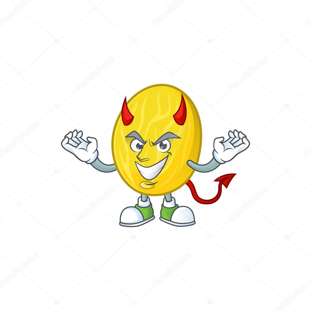 Devil fruit melon cartoon character with mascot vector illustration