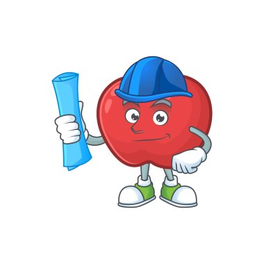 Sağlık tatlı için Mimar elma meyve karakter maskotu