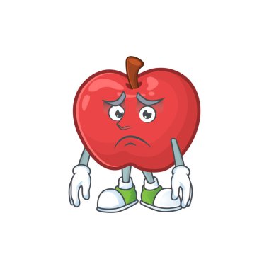 Vejetaryen karikatür için Korkukırmızı elma komik karakter