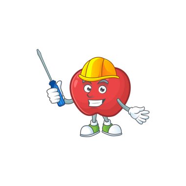 Nesne karikatür ile Otomotiv sevimli elma karakter maskotu