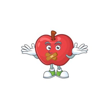 Nesne karikatür ile Sessiz sevimli elma karakter maskotu