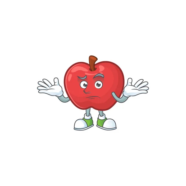 Zubící se jablečný ovocný charakter maskot pro zdravotní moučník — Stockový vektor