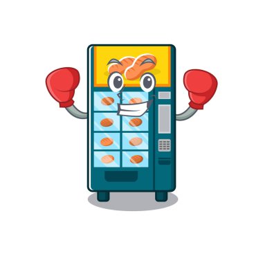 Boks fırın otomat karikatür izole