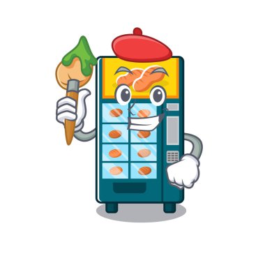 Sanatçı fırın otomat karikatür izole