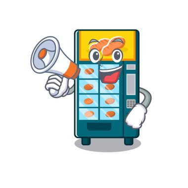 Megafonfırın otomat ile karikatür izole