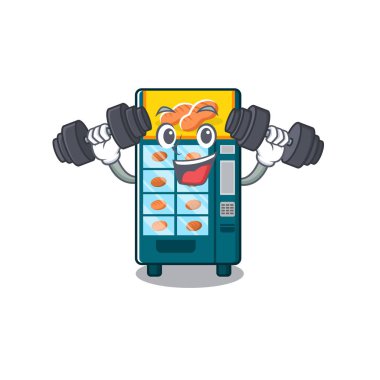 Fitness fırın otomat karikatür izole