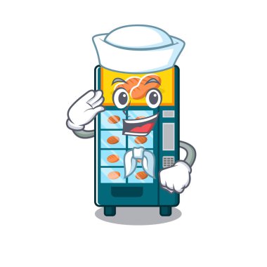 Denizci fırın otomat karikatür izole