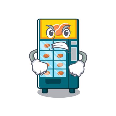 Bir maskot kızgın fırın otomat