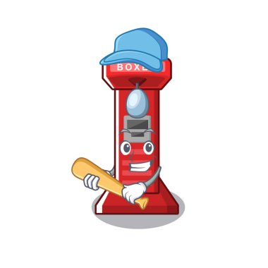 Beyzbol boks oyun makinesi maskot izole oynamak