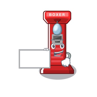 Masa boks oyun makinesi ile maskot izole