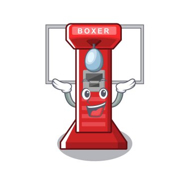 Up board boks oyun makinesi maskot izole
