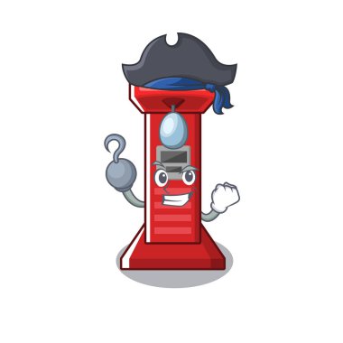 Korsan boks oyun makinesi maskot izole