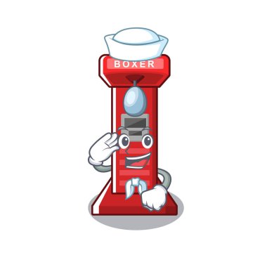 Denizci boks oyun makinesi maskot izole