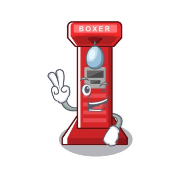 Karikatür iki parmak boks oyun makinesi