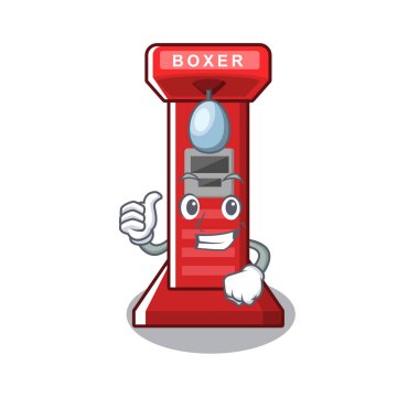 Karikatür üzerinde boks oyun makinesi kadar Thumbs