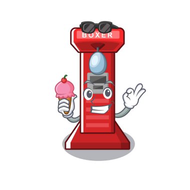 Karikatür dondurma boks oyun makinesi ile