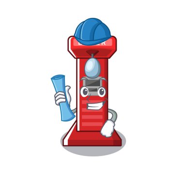Karikatür mimar boks oyun makinesi