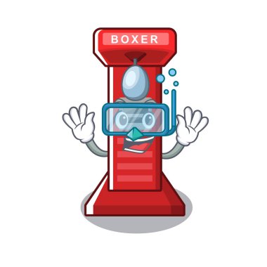 Karikatür dalış boks oyun makinesi