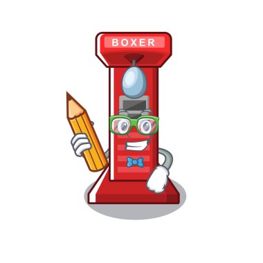 Karikatür öğrenci boks oyunu makinesi