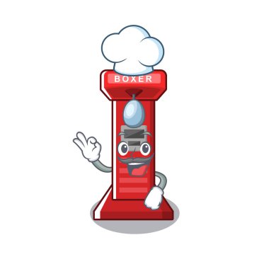 Karikatür chef boks oyunu makinesi