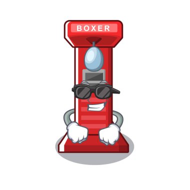 Karikatür süper serin boks oyunu makinesi