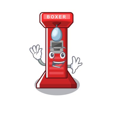 Karikatür boks oyun makinesi sallayarak