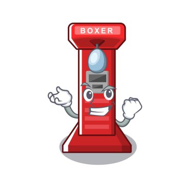 Karikatür başarılı boks oyunu makinesi