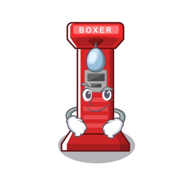Karikatür üzerinde smirking boks oyunu makinesi