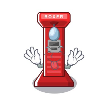 Karikatür şeklinde dil dışarı boks oyunu makinesi