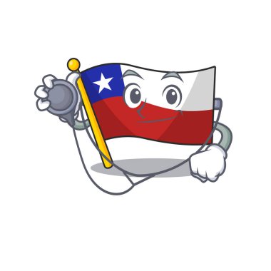 Karakter şeklinde Doktor bayrak şili karikatür