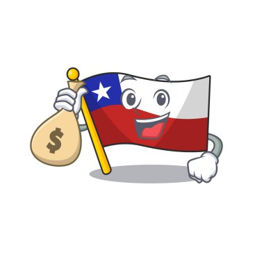 Karakter şeklinde para çantası bayrağı şili karikatür ile