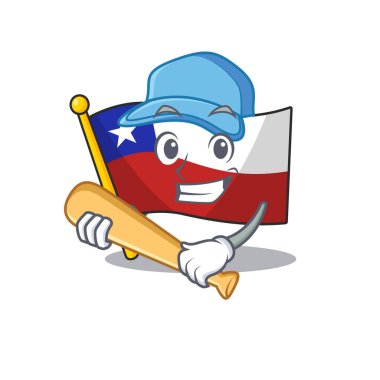 Karakter şeklinde beyzbol bayrağı şili çizgi film oynamak