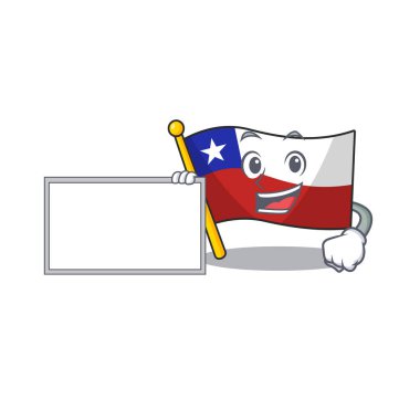 Karakter şeklinde tahta bayrağı şili çizgi film ile