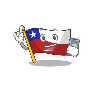 Karakter şeklinde telefon bayrağı şili çizgi film ile