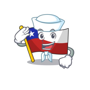 Sailor flag chile cartoon in character shape vector