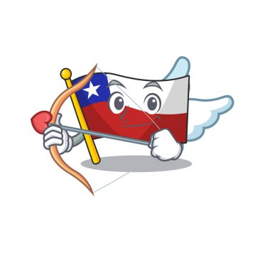 Karakter şeklinde Cupid bayrak şili karikatür