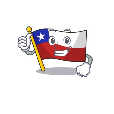 Thumbs up bayrak şili karikatür ile izole