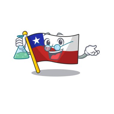 Profesör bayrak şili karikatür ile izole