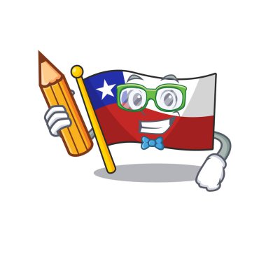 Öğrenci bayrağı şili karikatür ile izole