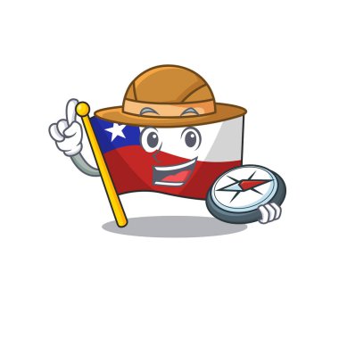 Karakter çekmecesinde Explorer bayrak şili maskotu