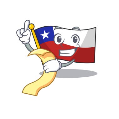 Karakter çekmecesinde menü bayrağı şili maskotu ile