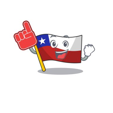 Köpük parmak bayrağı şili karakter ile