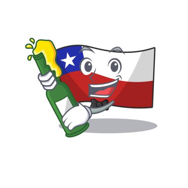 Karakter ile bira bayrağı şili ile