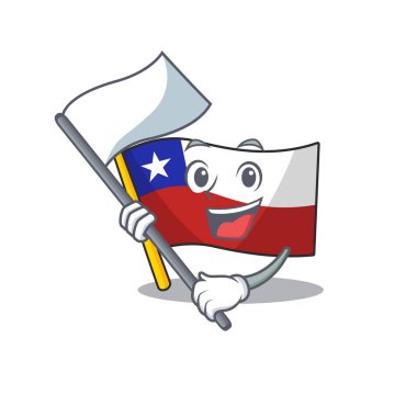 Karakter ile bayrak bayrağı şili ile