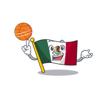Karikatür şeklinde basketbol bayrağı meksika ile