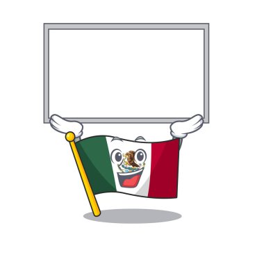 Karikatür şeklinde yukarı tahta bayrağı Meksika