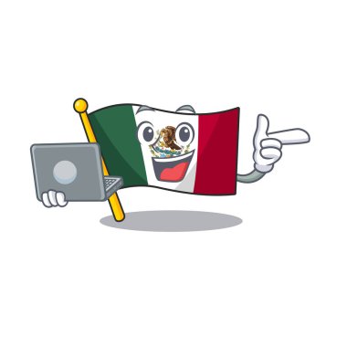 Karikatür şeklinde dizüstü bayrak meksika ile